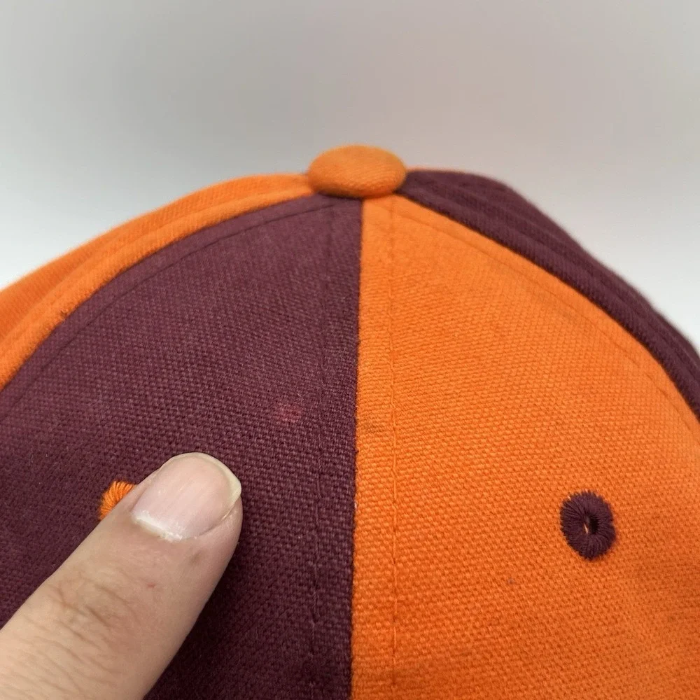 Vintage Virginia Tech‎ Hokies Hat Starter Two Tone Strapback Orange Red